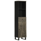 3 Piece Bathroom Furniture Set Black Solid Wood Mango 3310001