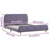 Bed Frame without Mattress Light Grey Fabric 135x190 cm Double 281103