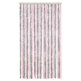 Fly Curtain Silver Grey and Pink 100x200 cm Chenille 377364