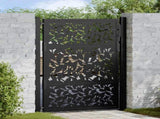 Garden Gate Black 100x125 cm Steel Leaf Design 4100960