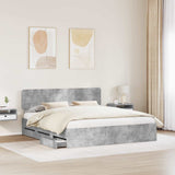 Bed Frame Concrete Grey 180 x 200 cm Engineered Wood 3412160