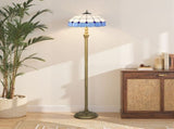 Tiffany-Style Floor Lamp with Handcrafted Stained Glass Shade, 152cm Tall Vintage Standing Lamp with T3398P425136