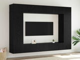 TV Cabinet Set Wall-mounted 8 pcs Black Oak Engineered Wood 3332585