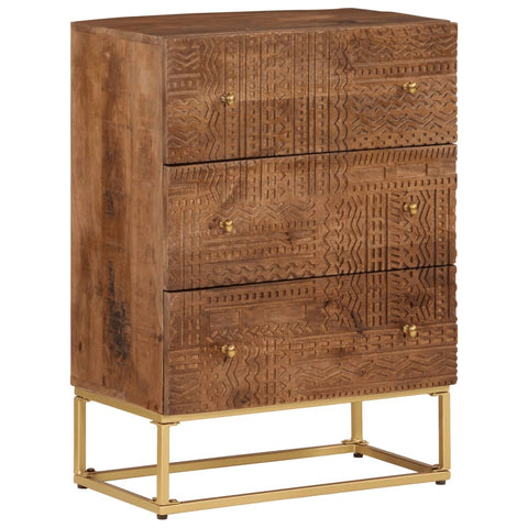 Chest of Drawers 55x30x76 cm Solid Wood Mango and Iron 371995