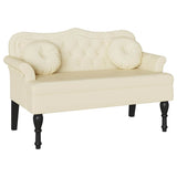Chesterfield Bench Cream 120.5 x 65 x 75 cm Faux Leather 42019280