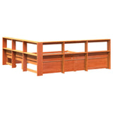 Bookcase Bed 2 pcs Wax Brown 200 x 200 cm Solid Pine Wood 3422738