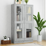 Vitrine Cabinet Grey Sonoma 82,5x30,5x150 cm Engineered Wood 815118