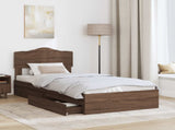 Storage Bed with Drawer Brown Oak 70 x 190 cm Engineered Wood 3413151