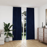 Blackout Curtains 2 pcs with Hooks Velvet Dark Blue 140x245 cm 134534