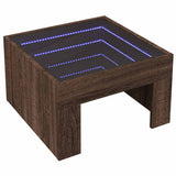 Coffee Table with Infinity LED Brown Oak 50x50x30 cm 847608