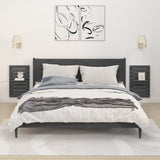 ZNTS Wall-mounted Bedside Shelves 2 pcs Grey Solid Wood Pine 824770