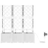 Garden Planter 3 pcs White 120 x 40 x 142 cm Plastic 42002921