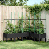 Garden Planter with Trellis Black 160x120x142.5 cm PP 367968
