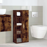 Bathroom Cabinet with Roll Holder Smoked Oak 39x22x90 cm 858528