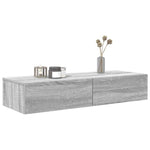 ZNTS Wall Shelf with Drawers Grey Sonoma 100x36x19 cm Engineered Wood 859991