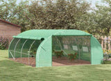 Polytunnel Greenhouse Walk-in Grow House Tent with Roll-up Sidewalls, Zipped Door and 8 Windows, T3398P318612