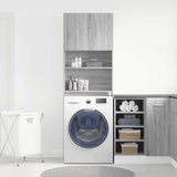 Washing Machine Cabinet Grey Sonoma 64x24x190 cm Engineered Wood 859132