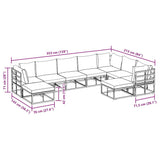 Garden Sofa Set 9 pcs Black Aluminium 3378938