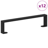 Furniture Feet 12 pcs Black 436 x 40.5 x 100 mm Iron 864813