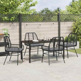 Garden Dining Set 5 pcs Black Poly Rattan 3380858