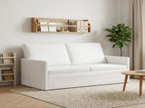 2 Seater Sofa White 150 x 81 x 82 cm Fabric 42041083