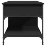 ZNTS Coffee Table Black 100x50x50 cm Engineered Wood and Metal 845366