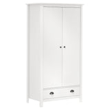 2-Door Wardrobe Hill White 89x50x170 cm Solid Pine Wood 288948