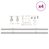 Sliding Door Hardware Kit 400 cm Stainless Steel Silver 3295768