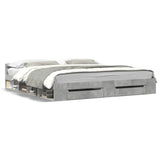 Bed Frame with Drawers without Mattress Concrete Grey 180x200 cm Super King 3280730