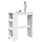 ZNTS Bar Table with Racks White 90x40x103.5 cm Engineered Wood 854373