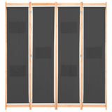 4-Panel Room Divider Grey 160x170x4 cm Fabric 248176