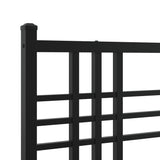 Metal Bed Frame without Mattress with Headboard Black 150x200cm 376326