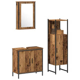 Bathroom Furniture Set with Door 3 pcs Brown 33 x 33 x 120.5 cm 3332552
