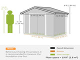 6.5ft x 3.5ft Metal Garden Storage Shed for Outdoor Tool Storage with Double Sliding Doors and 4 T3398P325245