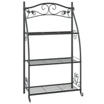 ZNTS Flower Rack Black 56x30x96 cm Steel 319353