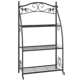 ZNTS Flower Rack Black 56x30x96 cm Steel 319353