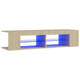 TV Cabinet with LED Lights Sonoma Oak 135x39x30 cm 804232