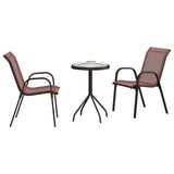 Garden Bistro Set 3 pcs Brown Steel 42003980