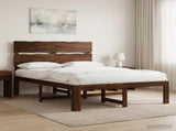 Double Bed Frame with Headboard ROSTOCK Dark Brown 120 x 190 cm 3405473