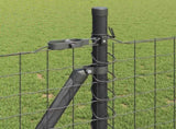Fence Post 7 pcs Grey Steel 42004302