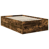 Bed Frame Smoked Oak 120 x 190 cm Engineered Wood 3408596
