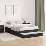 Storage Bed Frame with Drawer Black Oak 120 cm Engineered Wood 3335686