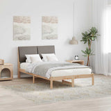 Bed frame Brown and taupe 120 x 200 cm Solid pine wood 878752