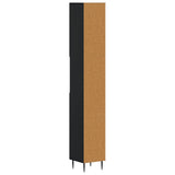 Bathroom Cabinet with Open Shelf HAARLEM Black 30 x 31 x 190 cm 896816