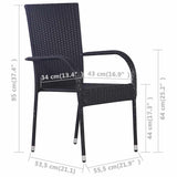 Dining Set Black, Natural 3067878