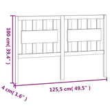 Bed Headboard Grey 125.5x4x100 cm Solid Wood Pine 818562