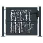 Garden Gate Anthracite 105x105 cm Steel Bamboo Design 153179
