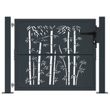 Garden Gate Anthracite 105x105 cm Steel Bamboo Design 153179
