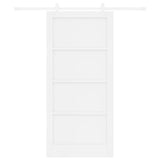 Sliding Door White 93 x 202 cm Solid Pine Wood 3333571