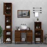 ZNTS 3 Piece Bathroom Furniture Set Brown Oak Engineered Wood 3185612